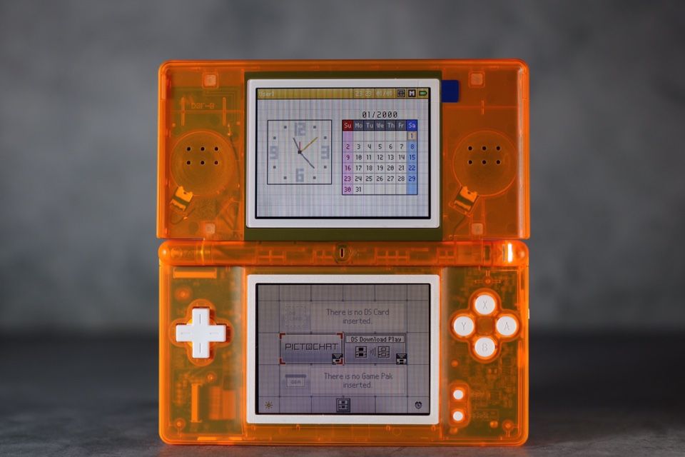 Nintendo DS Lite Custom Creamsicle Orange Shell with White Buttons and White Led