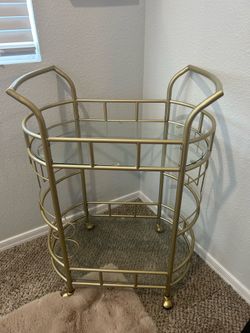 Gold Glass Bar Cart