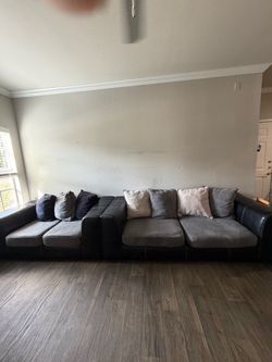 Large Sofa & Loveseat Set – Black & Gray - $250 OBO