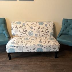3pc Accent Chairs & Loveseat