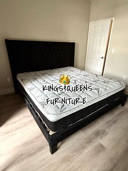 New king bed frame with mattress