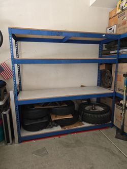 Commercial warehouse shelf steel / plywood very strong!