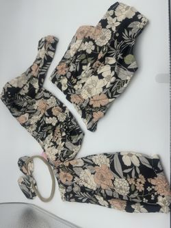 Camellia 3 piece off shoulder set with headband