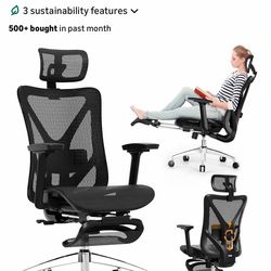 Brand New Black All Mesh Tall Back Tall Back Ergonomic Office Chair w/Adjustable Armrests & Lumbar