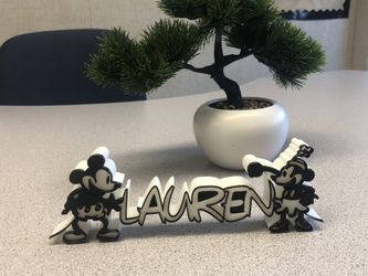 3d Printed SM Steamboat Mouse Inspired Name Plates I Personalized Desk Sign I Birthday I Office Teacher Gift I Retro I Throwback I Nostalgia