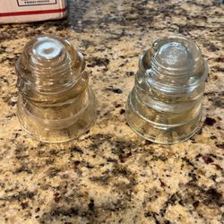 2- Clear Glass Insulators….. No Chips!