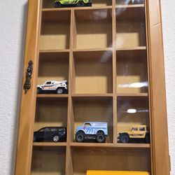 This 15 Car Display Rack, Made of Natural Wood And Designed to Be Mounted on The Wall / TOY CAR DISPLAY RACK/ TOY CAR / RC CAR