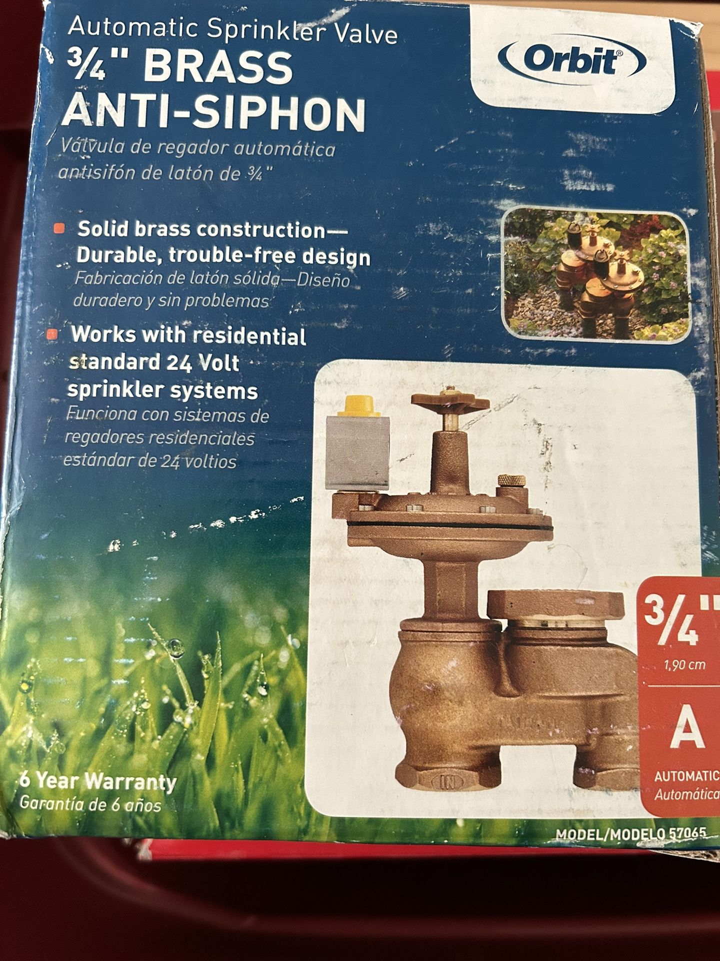Orbit Automatic Sprinkler Valve 3/4 BRASS Anti-siphon