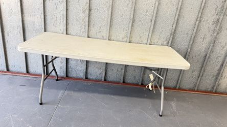 Rectangle Center-Folding Portable Table for Picnics, Camping, and Tailgating, 6 Feet