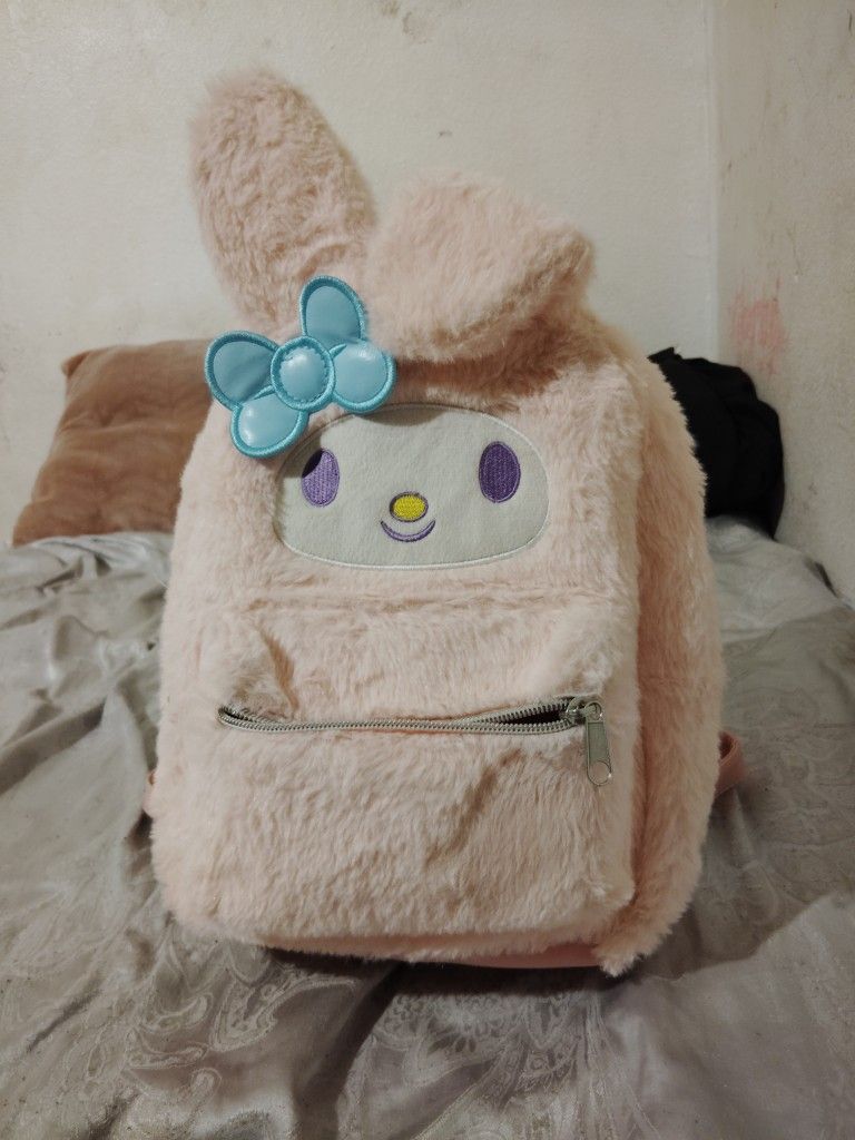 Pink Furry My Melody Mini Backpack