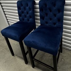 Blue Counter Height Bar Stools Set of 2