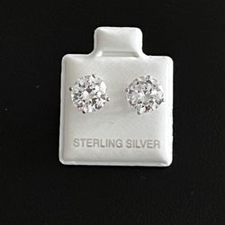 .925 Sterling Silver Swarovski Jumbo Round Studs 