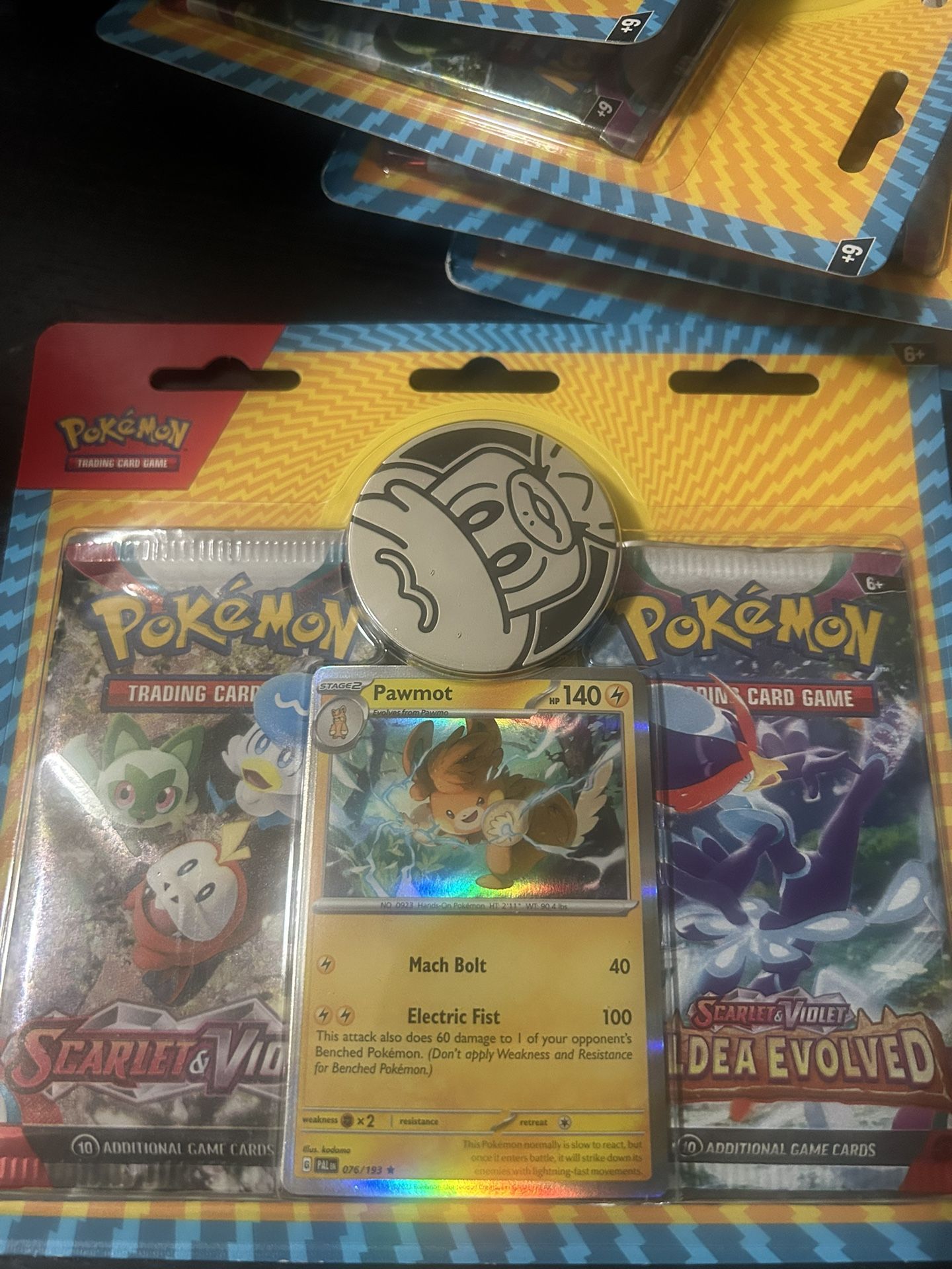 Pokémon TCG Scarlet & Violet + Paldea Evolved Blister Pack Pawmot Promo Sealed