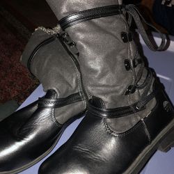 TOTES Women Back Laced Faux Fur Waterproof Boots Sz 7.5