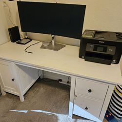 Ikea Hemnes Desk with locked file cabinet