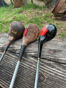 Vintage Wooden Golf Clubs – Spalding -Royal -Ben Hogan– Set of 3