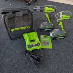 Greenworks 24v Drill Set