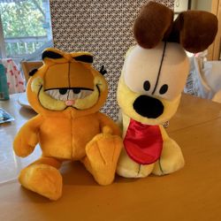 Garfield and Odie vintage fair prize stuffed