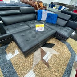 BEAUTIFUL BLACK IBIZA SECTIONAL SOFA!$699!*SAME DAY DELIVERY*NO CREDIT NEEDED*EASY FINANCING*