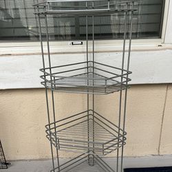 Metal 4 Shelves Rectangular Freestanding Rack