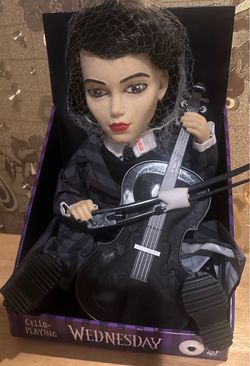 Tekky Wednesday Cello-Playing Animated 13" Talking Toy, Sound & Motion Activated