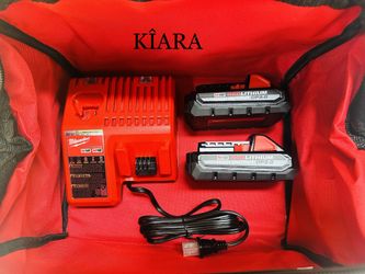 Milwaukee M18-M12 Charger + 2 Batteries 3.0 High Output And Tool Bag Everything New Batería Cargador Baterías