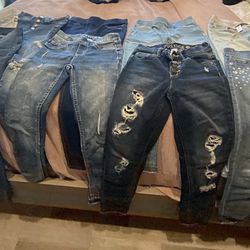 9 Pairs Of Justice Girl Pants Size 10