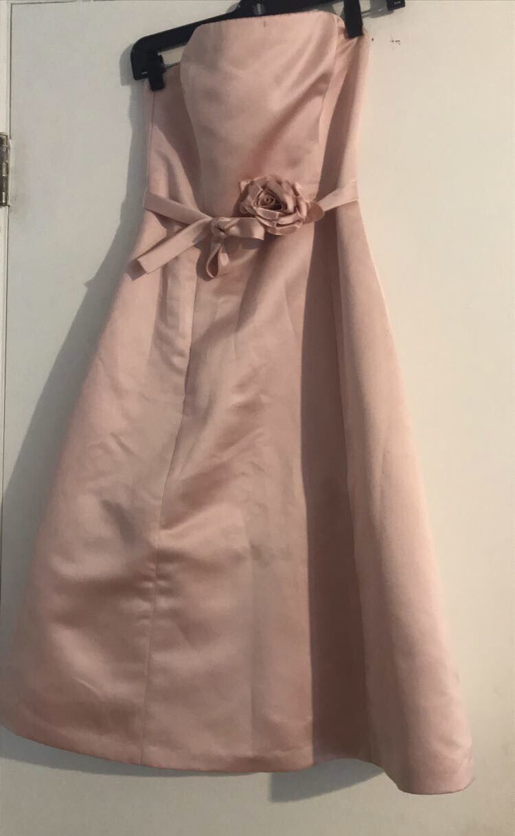 Beautiful Blushing Rose Strapless Dress 