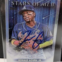 Ronald Acuña Jr Stars of MLB Autographed Baseball Card 2022 Topps Braves Rare

