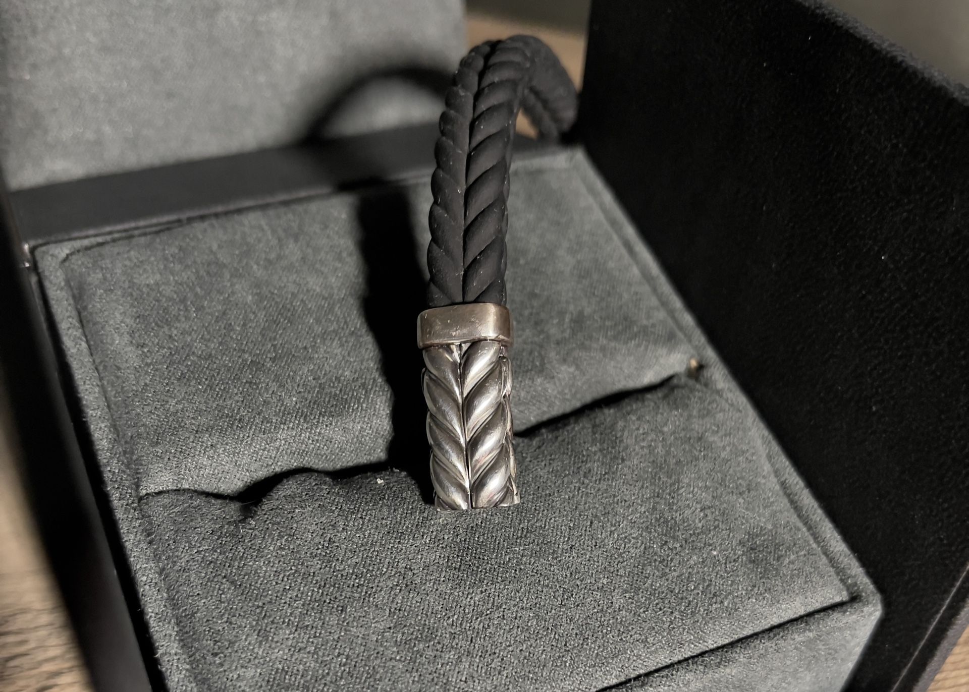 David Yurman Mens Chevron Rubber Bracelet
