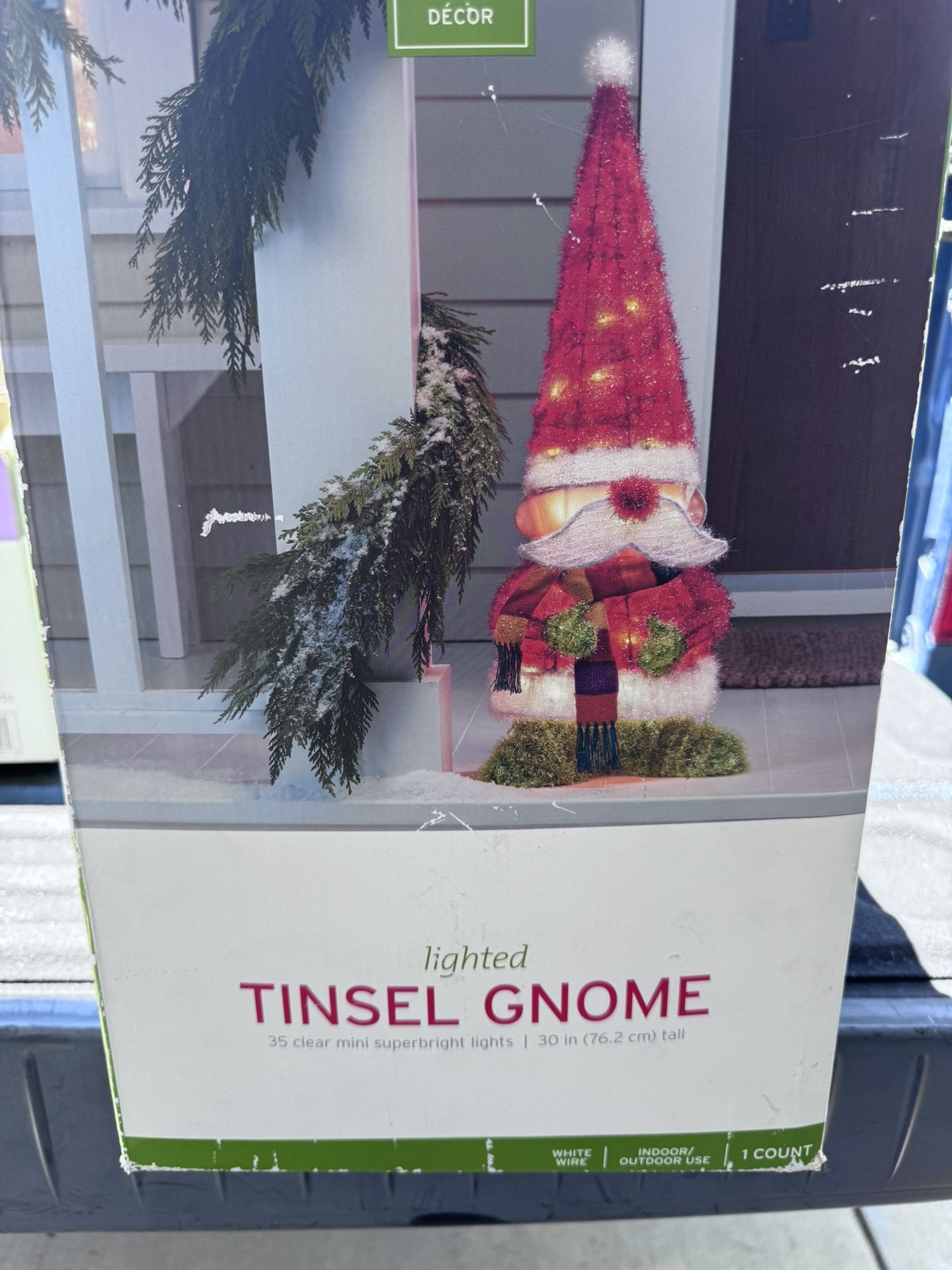Lighted Tinsel Gnome