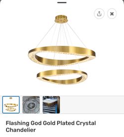 Gold Plated And Crystals Chandelier 