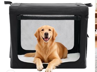 Foldable portable dog crate carrier
