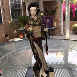 Vintage Nishi Doll Geisha with Samisen Instrument,1950-1960