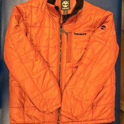 Timberland Mens Puffer Coat Orange Size XL