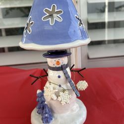 CANDLE HOLDER SNOWMAN LAMP - $10