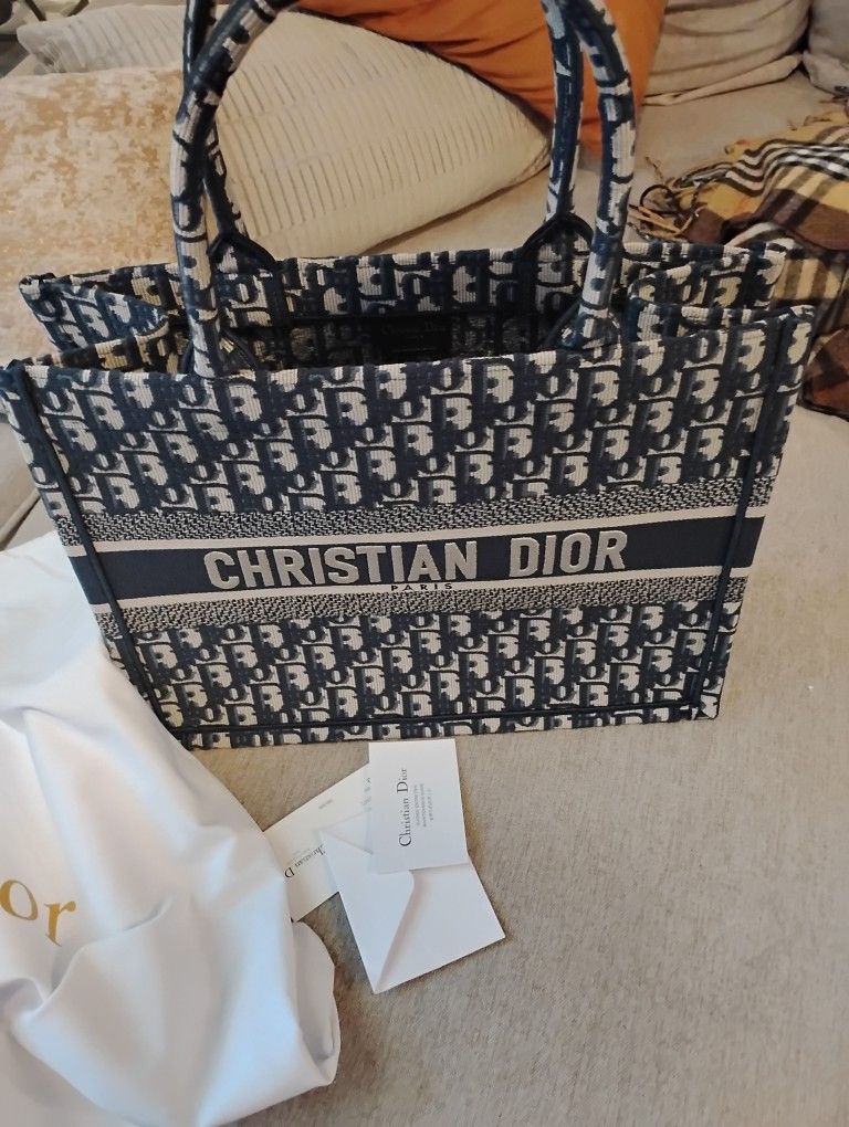 Authentic NWT Dior Blue Oblique Book Tote