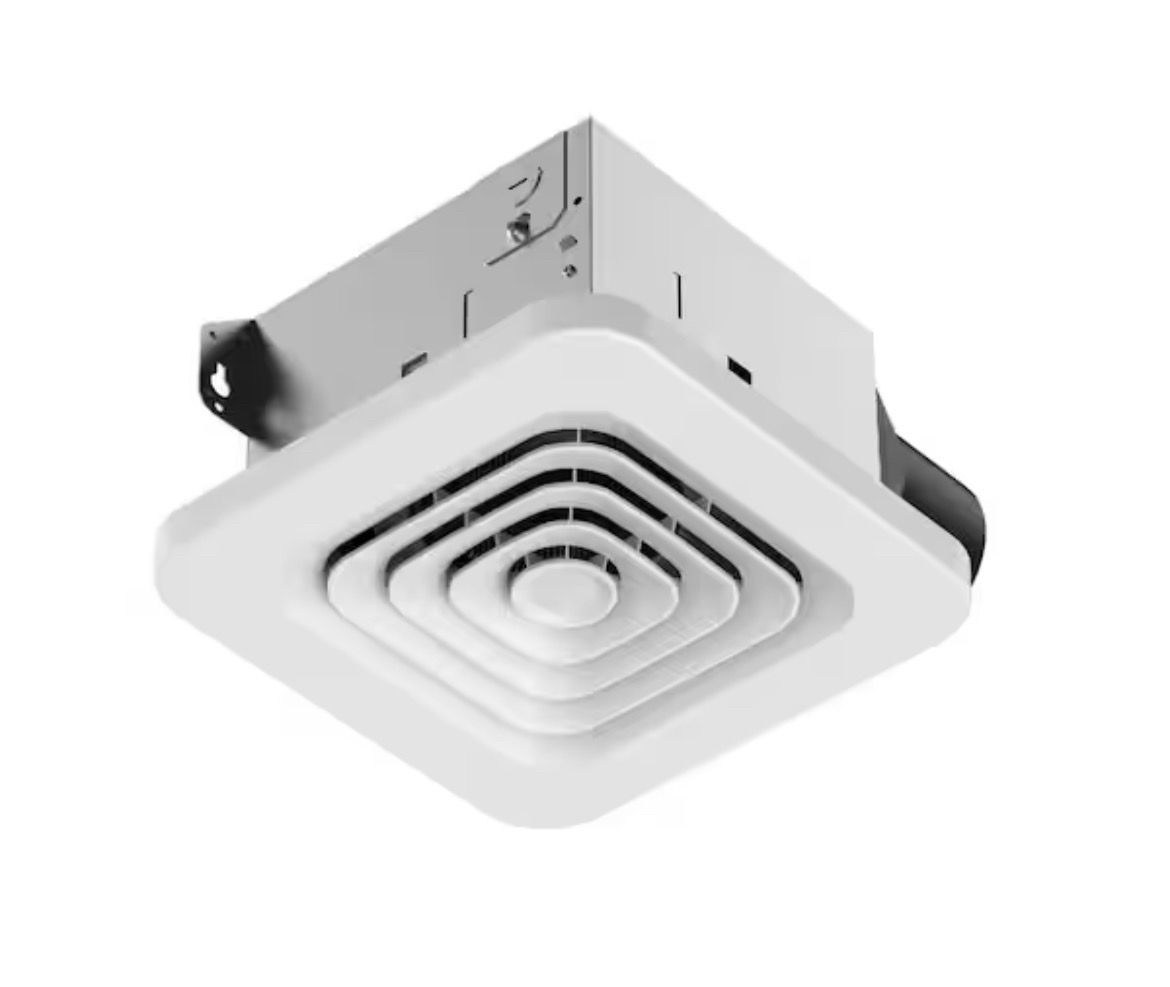 Commercial Electric 50 CFM Ceiling/Wall Mount No Cut Clip-Lock, Roomside Installation Square Bathroom Exhaust Fan, ENERGY STAR @865