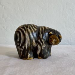 LISA LARSON Bear, Zoo Series, 1976, Stoneware Figurine, Signed Gustavsberg