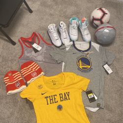 Nike Shirt Kids (s), Jordan Shoe (4y) , Soccer Ball ,kids Beanie 