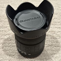 Quantaray 18-200mm f/3.5-6.3 DIO OS HSM AF Lens for Canon/Nikon APS-C DSLR. Case included