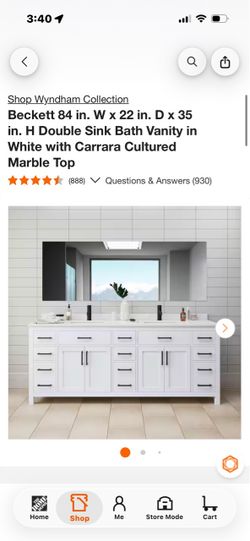 84 in vanity