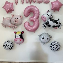 3rd Birthday Party Balloon Set with Pump