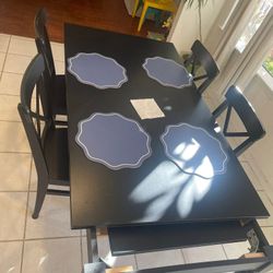 Expandable Black IKEA dining table
