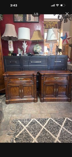 Beautiful solid wood made by Heritage nightstands 30 wide 18 deep 25 tall