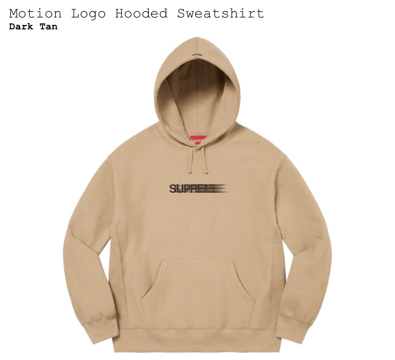 Supreme Motion Logo Hooded Sweat - Dark Brown for Sale in