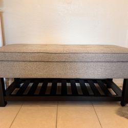 Entryway Bench With Storage & Shoe Shelf