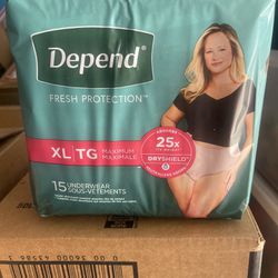 Depends For Women XL 15 Count