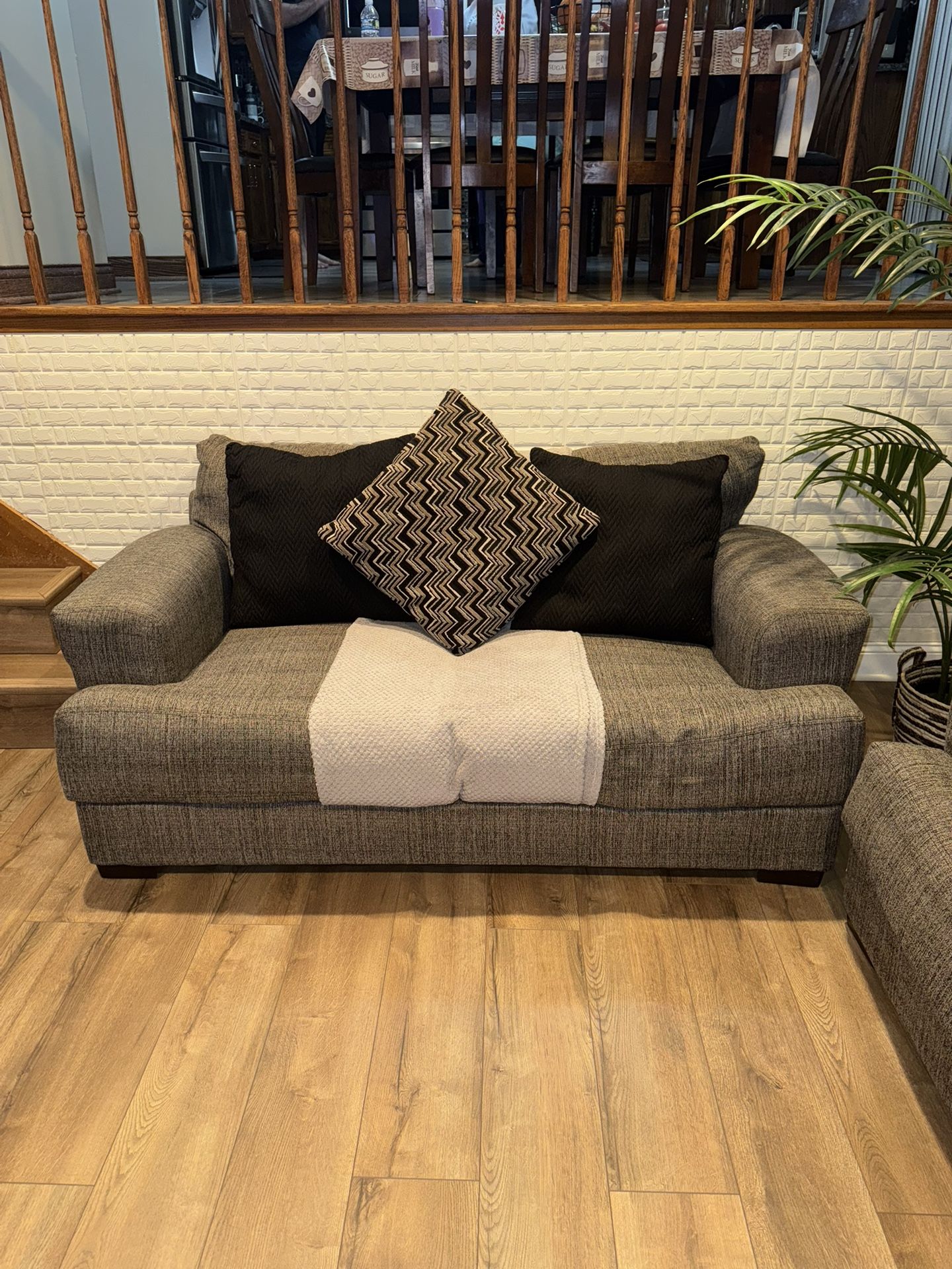 3-Piece Ava Pepper Sofa Set (Good Condition)