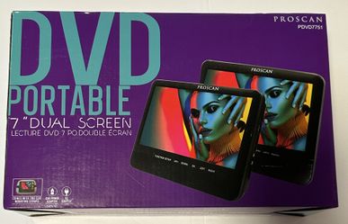 Proscan, 7" Dual Screen Portable DVD Player, PDVD7751, Black
